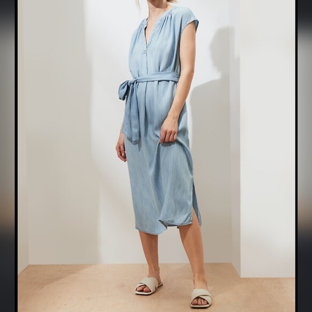 Banana Republic Chambray Midi Dress Size Small